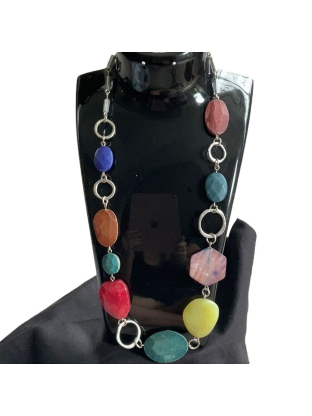 Mother of Pearl Wood Multicolored Necklace